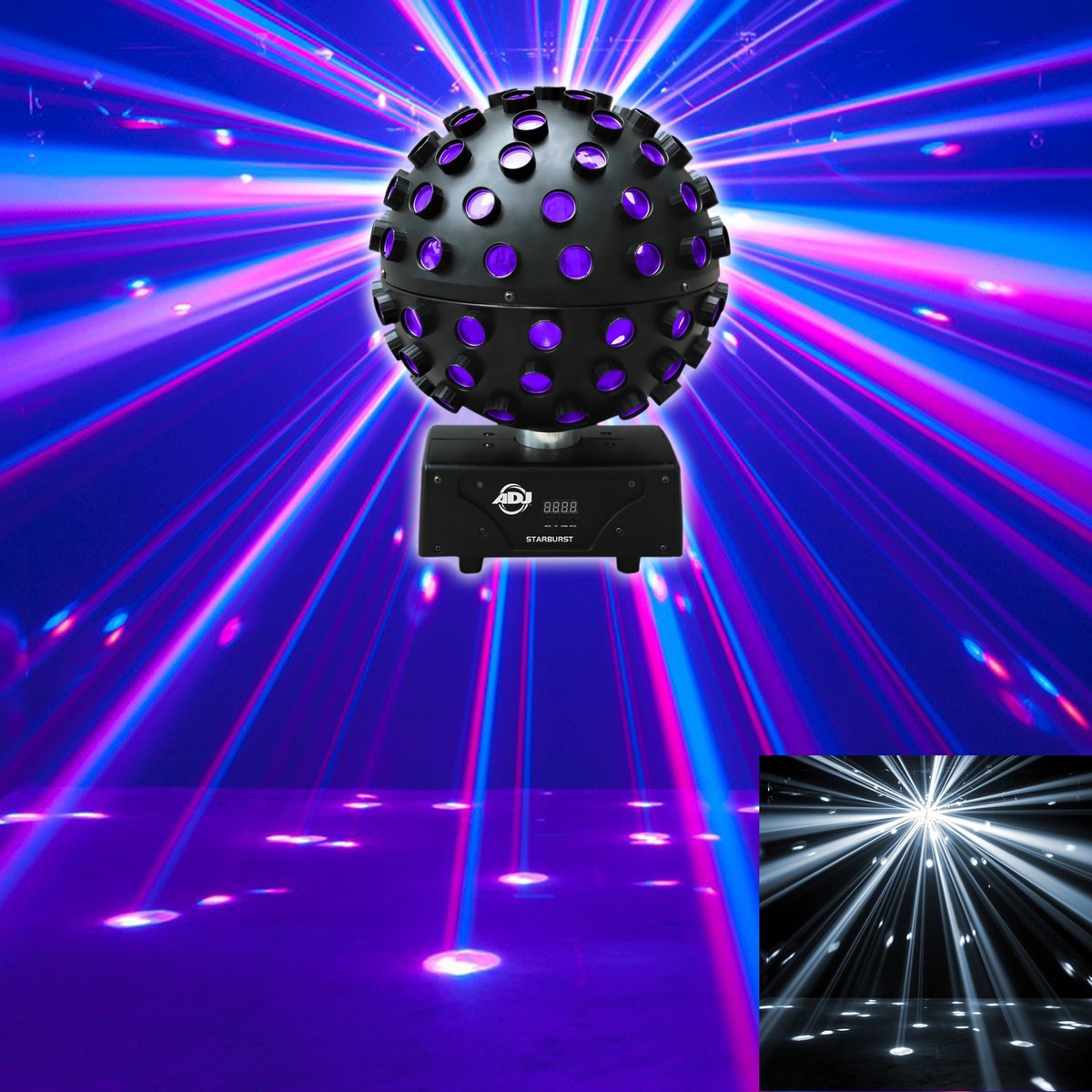 2) American DJ ADJ Starburst Sphere Shooting Beam Effect Lights+