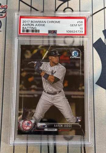 AARON JUDGE RC 2017 Bowman CHROME ⚾ Rookie #56 PSA GEM MINT 10 Yankees 🔥