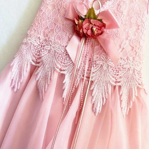 VTG Ceci Girls Blush Princess Pink Dress Party wedding Ballerina Girly Size 5/6 - Picture 2 of 19