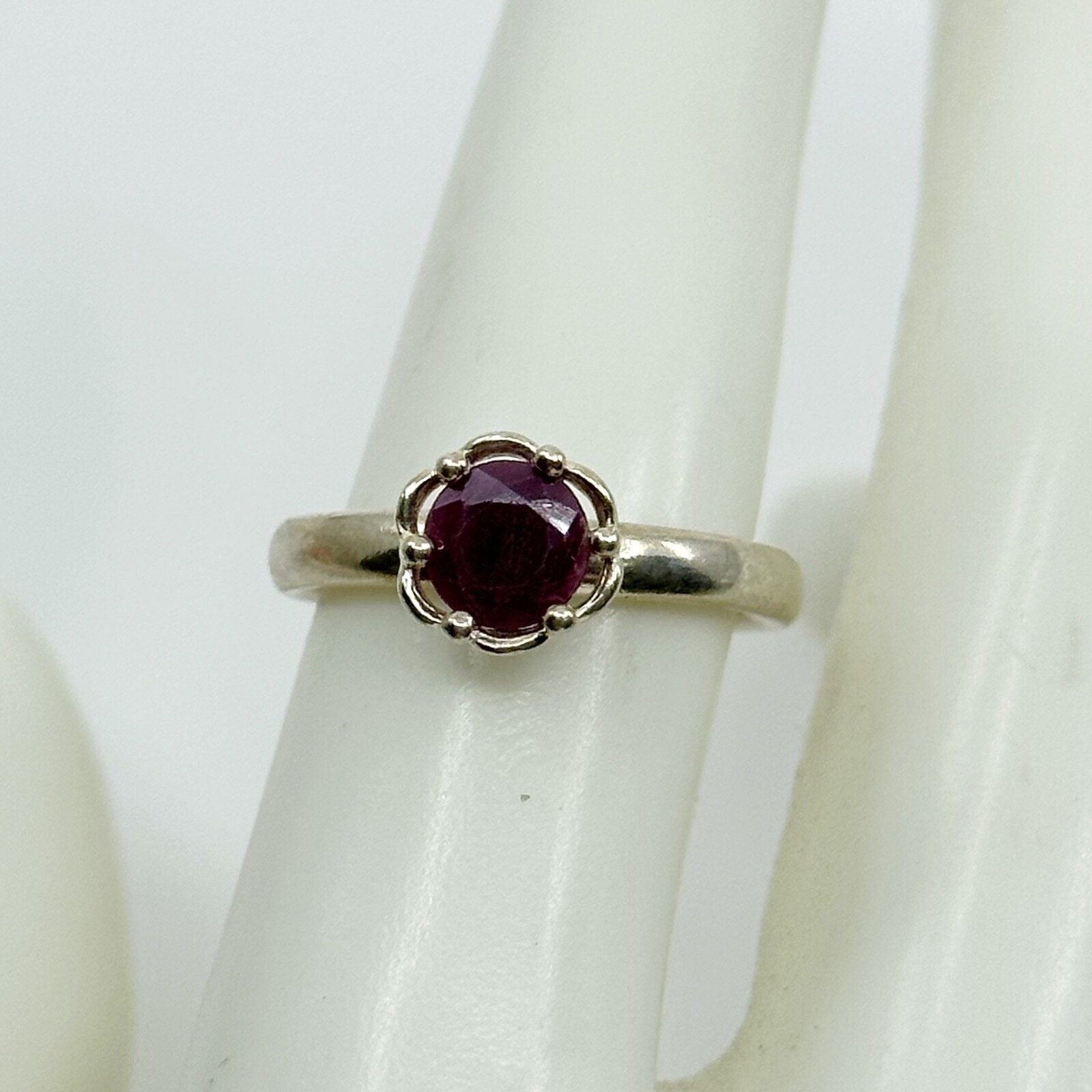 Sterling silver July ruby Ring - GM100 - image 4