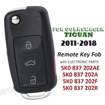 NBG010180T for VW Volkswagen Tiguan 2011-2018 Flip Remote Key Fob 5K0 837 202AE