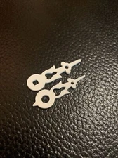 Cuckoo Hands-Plastic White 1-3/8” Center Square Hole Min. Hand 70 mm Dial. (F)