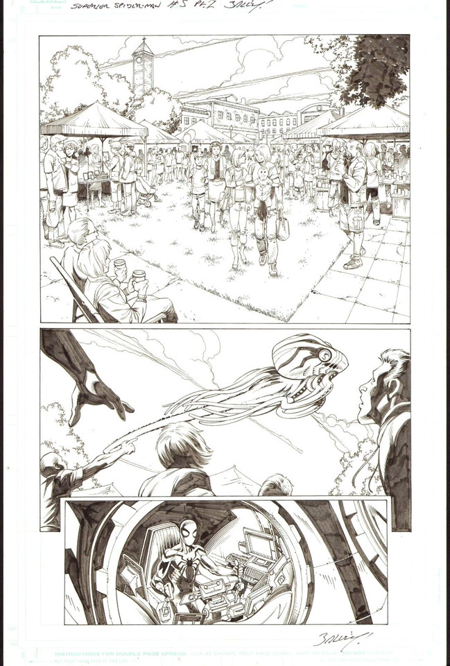 MARK BAGLEY SIGNED 2024 SUPERIOR SPIDER-MAN, FLYING OCTOPUS ORIG. ART! FREE SHIP Comic Art