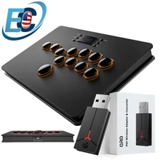 QRD S3 Wireless Arcade Stick for PS5 Slim Pro PS4 PS3 Nintendo Switch+Coverter