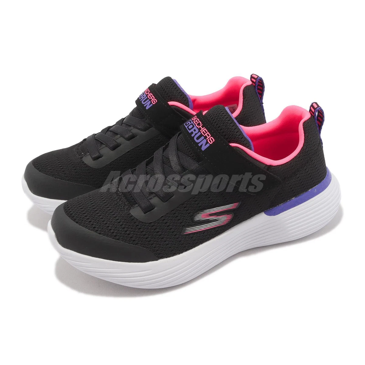 Skechers Go Run V2 Black Purple White Preschool Running 302427-LBKPR |