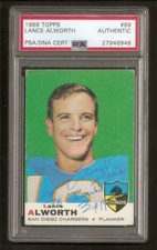 Lance Alworth 1969 Topps HOF Hall of Fame Signed Auto PSA/DNA 