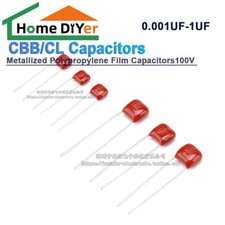 CBB/CL Metallized Polypropylene Film Capacitors 100V 0.001UF-1UF
