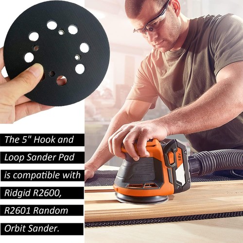 2 Pack 5 Inch 8 Hole Hook and Loop Sander Pad for Ridgid R2600, R2601 5" - Picture 8 of 12