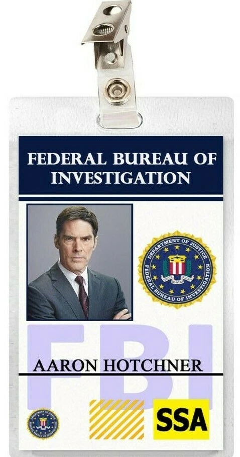 Criminal Minds TV Show ID Badge Aaron Hotchner Cosplay Prop Costume