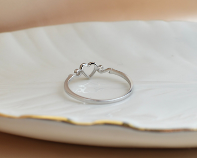 Pretty 925 Sterling Silver Heart Ring Handmade Boho Jewelry Pretty 925 Sterling Silver Heart Ring Handmade Boho Jewelry