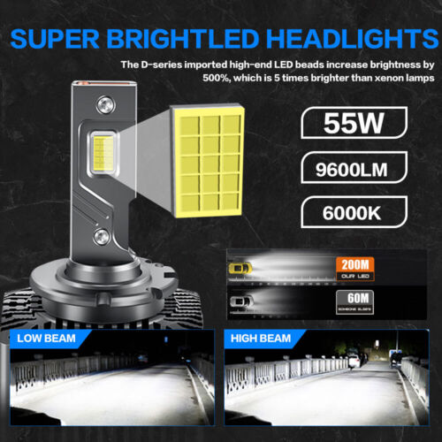 For Chevrolet Camaro 2014-2018 - 2X D3S LED Xenon Headlight Bulbs High-Low Beam - Picture 6 of 10
