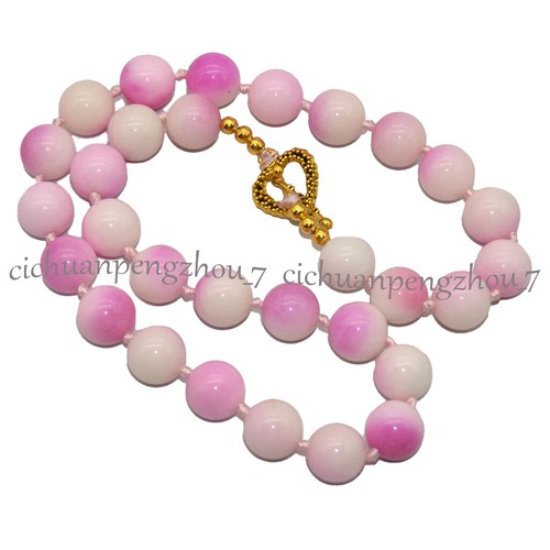 Natural 6/8/10/12/14mm Round Multicolor Gemstone Beaded Jewelry Necklace 18'' - Picture 89 of 221