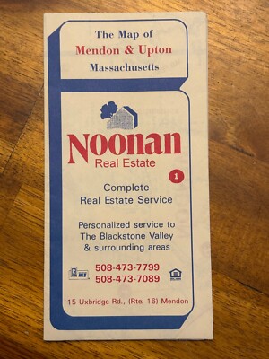 Road Map Towns of Mendon Upton Massachusetts Noonan Real Estate