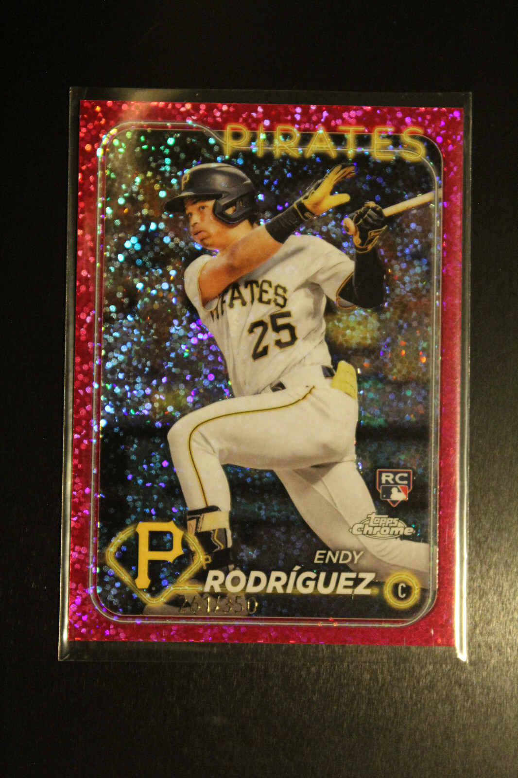 2024 TOPPS CHROME ENDY RODRIGUEZ RC ROOKIE MAGENTA SPECKLE REFRACTOR /350 #295