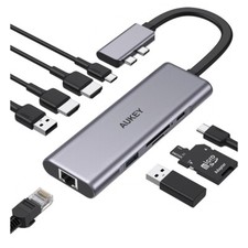 9-in-2 USB-C Docking Station, 2 USB 3.1 Type C Male to HDMI 2, Massive Expansion