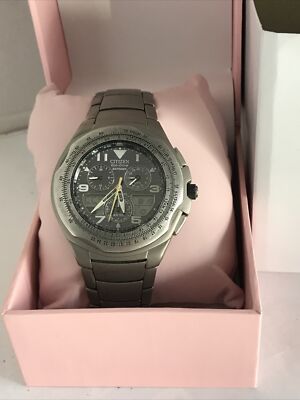 Citizen Men's Eco-Drive Skyhawk World Time Titanium Bracelet Watch