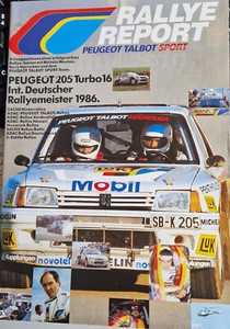 Poster Affiche 40 Cm X 60 Cm 205 Rallye 1985 Michelin Vintage