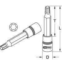"Ks Tools 3/8\" Chromeplus Bit-Stecknuss Torx, Lang, T20 (918.4011)"