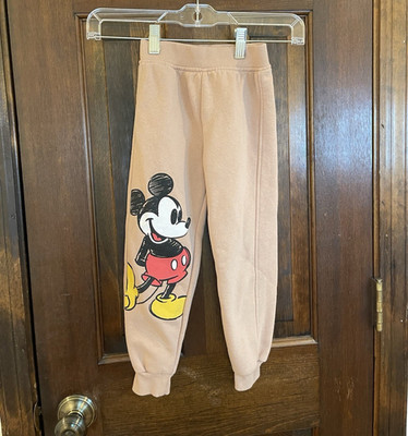 Disney Mickey Mouse Beige Jogger Pants 4T Toddler Graphic Sweatpants