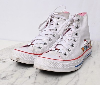 ♡t♡ CONVERSE Chuck Taylor High Top Hello Kitty Casual White Sneakers