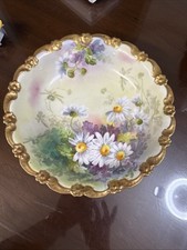 Antique 1906 Coronet Limoges France L 10.5  Gold Scalloped Bowl Signed Mint