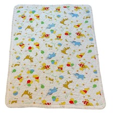 Vintage Winnie the Pooh Quilted Baby Blanket Sears ROI Eeyore Heffalump 35x44 