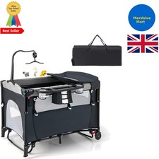 5 in 1 Travel Cot Foldable Baby Bedside Sleeper with Bassinet Diaper Changer