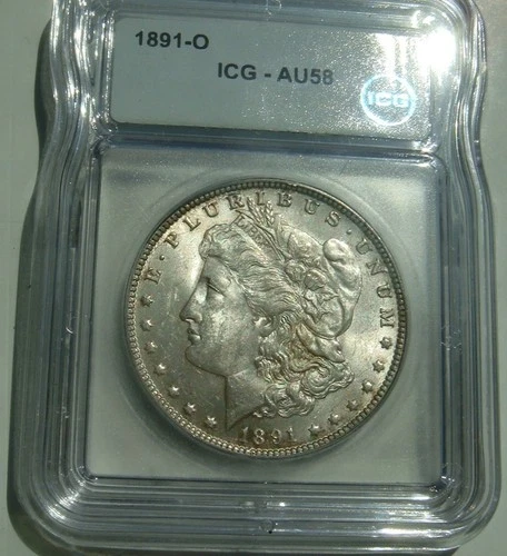1891 O Morgan Silver Dollar $1 ICG AU58