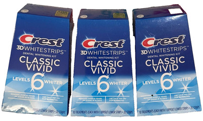 FOR 3 Crest 3D White Strips Classic Vivid 10 Treatments Each EXP05/27+ NEW SHIP