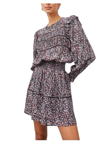 Rails Faren Long Sleeve Mini Dress Midnight Meadow Floral Peasant Medium NWOT