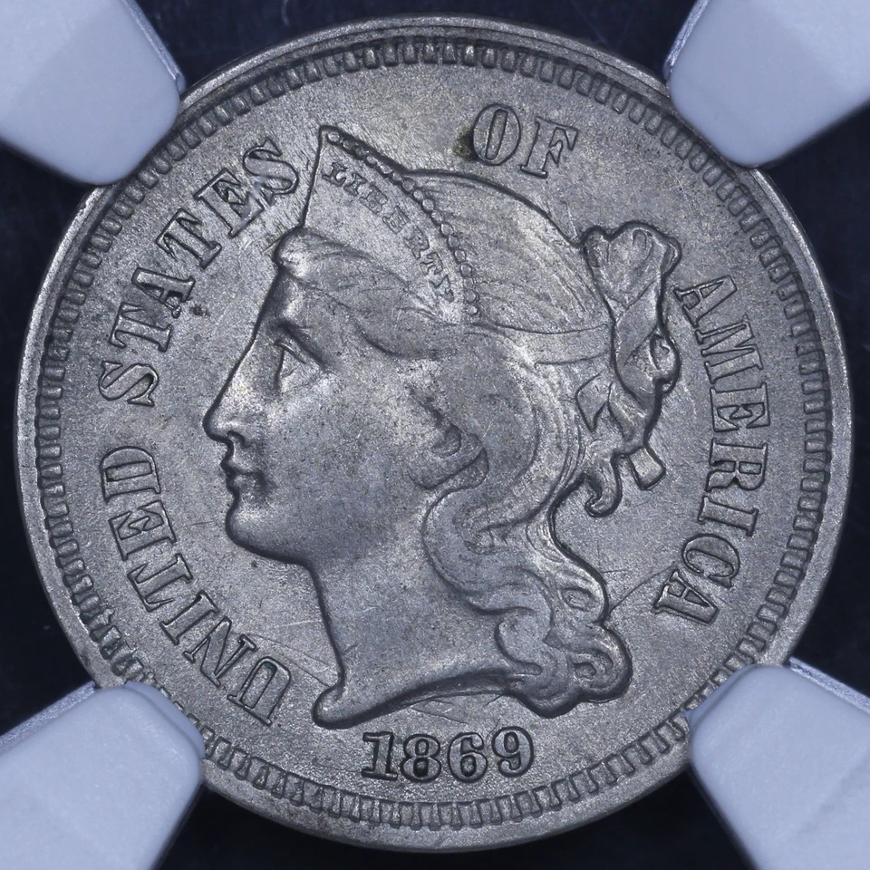 1869 Three Cent Nickel - 3CN NGC MS62 - Nice Coin! - Image 3 of 4
