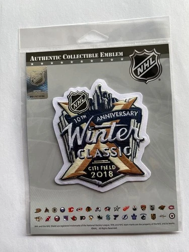 2018 NHL WINTER CLASSIC PLAYER JERSEY PATCH 10TH ANNIVERSARY OFFICIALLY LICENSED - Picture 1 of 2
