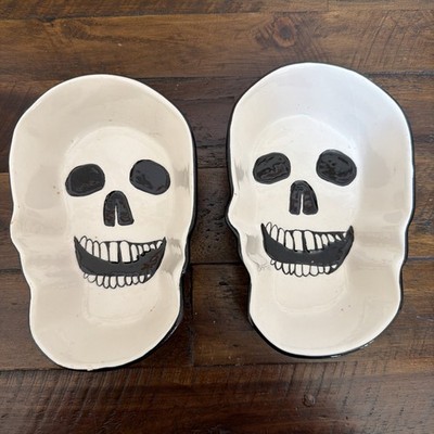 Halloween Skeleton Face Candy Nut Snack Dish Season Of The Witch Dennis East