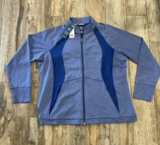 Women’s Cutter & Buck CB Drytec 50 UPF+  Blue Long Sleeve Zip Jacket Size  XXXL