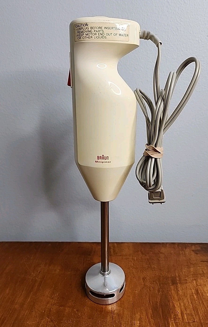 Braun Heavy Duty Minipimer Adjustable Speed Stainless Hand Blender 4-972 Tested
