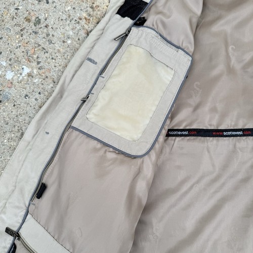 Scottevest Weste Herren Gr. XL hellbraun khaki TEC Tech Enabled Clothing Fill Zip Reise - Bild 9 von 17
