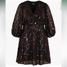 City chic scattered glow mini sequin dress US 18