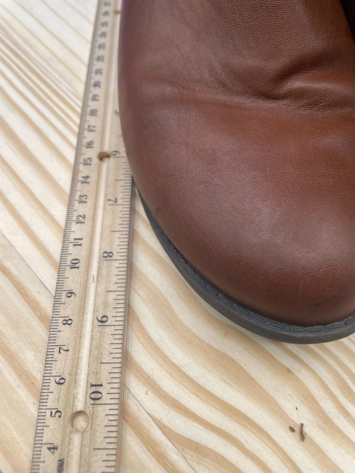 Bota de montar American Eagle para mujer talla 8,5 W cuero marrón bloque hasta la rodilla exterior Foto 4 de 4