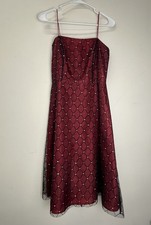 Jessica Howard Red Sequin Y2K Dress Gown Prom Homecoming 4 Petite 