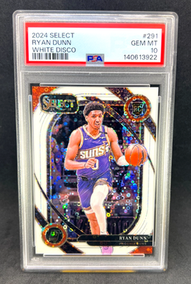 #ad 2024 25 Select Courtside #291 Ryan Dunn White Disco Prizm 75 GEM MINT PSA 10 $59.99
