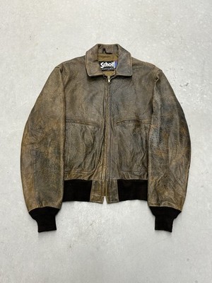 Vintage 80s Schott NYC Leather A-2 Bomber Jacket Made in USA Size 40 23x23.5