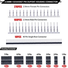 2.54mm Connector Kit 1/2/3/4/5/6/7 Pin Housing Connector with 2.54 Male and F...