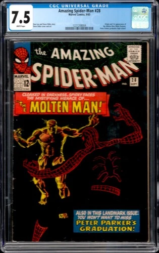 1965 Amazing Spider-Man #28 Marvel Comics 1st Appearance Of Molten Man CGC 7.5