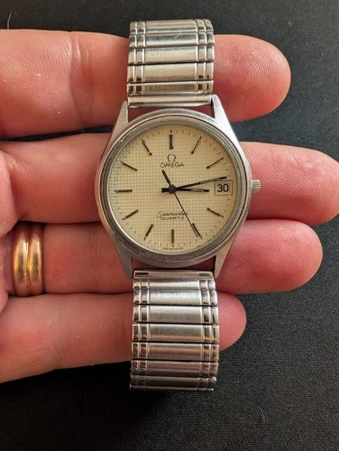 Vintage OMEGA Seamaster Cal.1332 Quartz Push Crown Date 34mm Men's (Not Working)