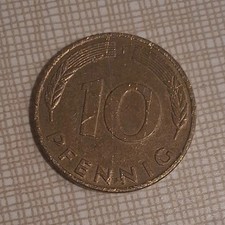 1991 Germany 10 Pfennig Brass Coin West & Unified Era Bundesrepublik Deutschland