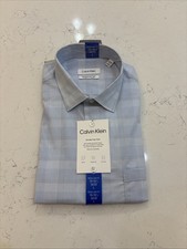 Calvin Klein Men s Wrinkle Free Dress Shirt Large 16-16 1/2 -34/35 Regular Fit
