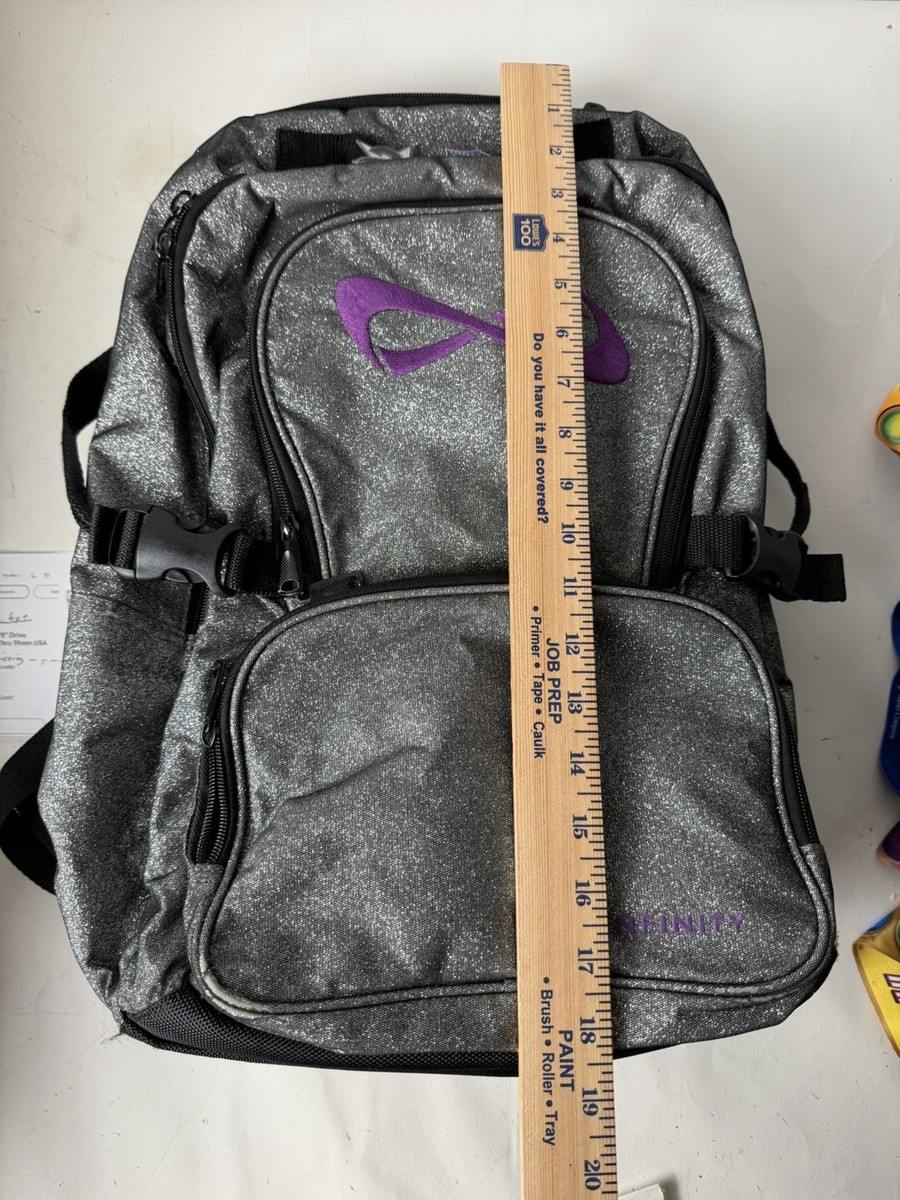 Nfinity Sparkle Backpack Black Silver Purple Cheer Backpack 