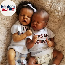 Reborn Baby Dolls Twins Black - 18 Inch Newborn Baby Dolls Twins Boy and Girl Re