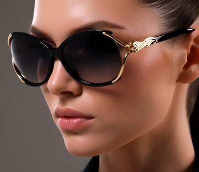 Designer Women Sunglasses Fashion Circle  Gold HipHop Model Style Shades XXL New