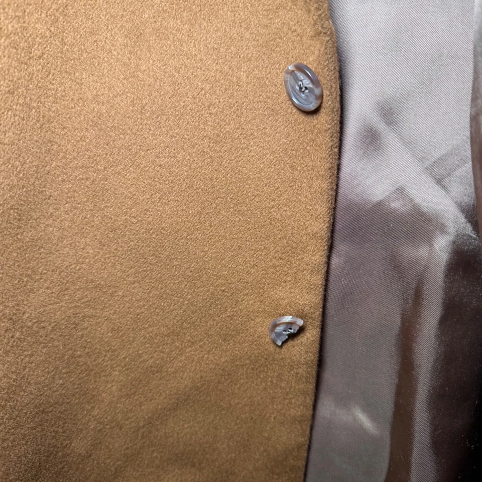 Fioravanti 柔软 100% 羊绒男式运动外套西装外套棕褐色复古经典 — 第 3/4 张图片